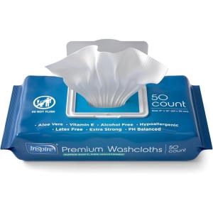 imageInspire Adult Wet Wipes Wash Cloths  Adult Wipes for Incontinence ampamp Cleansing for Elderly 8quotx12quot 200 count1 Count Pack of 50