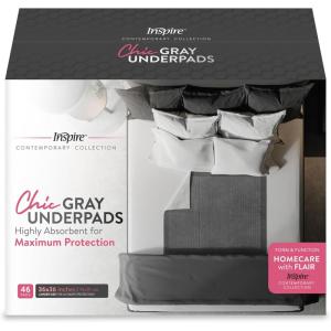 imageInspire Extra Large Super Absorbent Disposable Bed Pads for Incontinence Ultra Thick and Absorbent Bed Pads Disposable Adult  Puppy Pads  Pee Pads for Adults 30quot X 36quot Pack of 50Gray 36 x 36