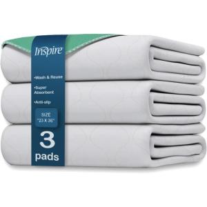 imageInspire Washable Bed or Chair Pads  3 Pack Waterproof Mattress Chucks Pad  Reusable Chux  for Adults Babies and Pets3 Pack 24 x 36