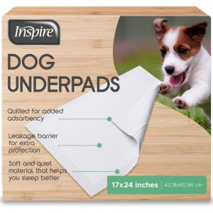imageInspire White Disposable Dog Pee Pads 120ct Disposable Puppy Training Pads  Puppy Pads for Dogs 30quot x 24quot24 x 17