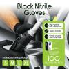 imageInspire Black Nitrile Disposable Gloves  45 Nitrile Medical Exam Cooking Cleaning Disposable Black Gloves Box Of 100 MediumSmall