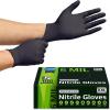 imageInspire Black Nitrile Gloves HEAVY DUTY 6 Mil Nitrile Chemical Resistant Medical Cooking Cleaning Disposable Black GlovesBlack 6mil Box of 100