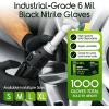 imageInspire Black Nitrile Gloves HEAVY DUTY 6 Mil Nitrile Chemical Resistant Medical Cooking Cleaning Disposable Black GlovesBlack 6mil Case of 1000