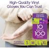 imageInspire Exam Medical Clear Vinyl Disposable Gloves  Latex Free for Cleaning Food Prep