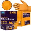 imageInspire HEAVY DUTY ORIGINAL Stretch Nitrile Black Gloves Disposable Latex Free  Food Mechanic 6mil Black or 8 Mil Orange8mil Orange