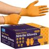 imageInspire Heavy Duty Orange Nitrile Disposable Gloves  ULTRA 8 Mil Diamond Textured Grip  Industrial Mechanic Food100