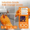 imageInspire Heavy Duty Orange Nitrile Disposable Gloves  ULTRA 8 Mil Diamond Textured Grip  Industrial Mechanic Food1000