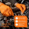 imageInspire Heavy Duty Orange Nitrile Disposable Gloves  ULTRA 8 Mil Diamond Textured Grip  Industrial Mechanic Food200