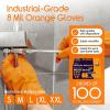 imageInspire Heavy Duty Orange Nitrile Disposable Gloves  ULTRA 8 Mil Diamond Textured Grip  Industrial Mechanic Food200