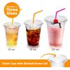 imageInspire Home ampamp Pantry Plastic Cups with Lids  BULK SAVINGS Smoothie Cup Iced Coffee Soda  Crystal Clear  16 Oz Case of 19212 Oz  200 Count