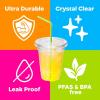 imageInspire Home ampamp Pantry Plastic Cups with Lids  BULK SAVINGS Smoothie Cup Iced Coffee Soda  Crystal Clear  16 Oz Case of 19216 Oz  192 Count
