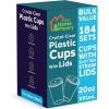 imageInspire Home ampamp Pantry Plastic Cups with Lids  BULK SAVINGS Smoothie Cup Iced Coffee Soda  Crystal Clear  16 Oz Case of 19220 Oz  184 Count