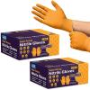 imageInspire Heavy Duty Orange Nitrile Disposable Gloves  ULTRA 8 Mil Diamond Textured Grip  Industrial Mechanic Food200
