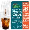 imageInspire Home ampamp Pantry Plastic Cups with Lids  BULK SAVINGS Smoothie Cup Iced Coffee Soda  Crystal Clear  16 Oz Case of 19216 Oz  192 Count