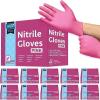 imageInspire Pink Gloves Disposable Latex Free  Nitrile Pink Glove Hair and Nail Salon Esthetician Nitrile Disposable Gloves10 Boxes of 100 Case of 1000