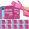 imageInspire Pink Gloves Disposable Latex Free  Nitrile Pink Glove Hair and Nail Salon Esthetician Nitrile Disposable Gloves10 Boxes of 50 1 Case