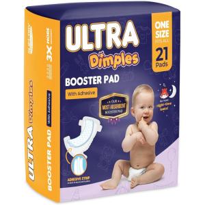 imageDimples Booster Pads Baby Diaper Doubler Inserts with Adhesive  1 Size Fits All Diapers  Boosts Absorbency  No More leaks for Overnight Travel Nighttime or Anytime 21 Count