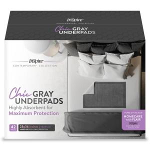 imageInspire 42 Count 23 x 36 Ultra Absorbent Underpads for Incontinence Waterproof Bed Pads  Leakproof Quick Drying  Hospital Bed Pads Disposable Adult  Mattress Protector XXL Chucks Pads23 x 36 Pack of 42