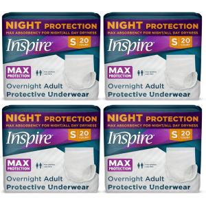imageInspire Adult Diapers Women or Men  MAX Absorbency  Our Most Absorbent and Dry Incontinence Underwear for Women or Men  Leak Proof Diaper Overnight or Daytime for HeavySmall 80 Count