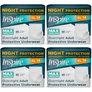 imageInspire Adult Diapers Women or Men  MAX Absorbency  Our Most Absorbent and Dry Incontinence Underwear for Women or Men  Leak Proof Diaper Overnight or Daytime for HeavyXL 56 Count