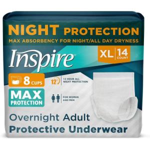 imageInspire Adult Diapers Women or Men  MAX Absorbency  Our Most Absorbent and Dry Incontinence Underwear for Women or Men  Leak Proof Diaper Overnight or Daytime for HeavyXL 14 Count