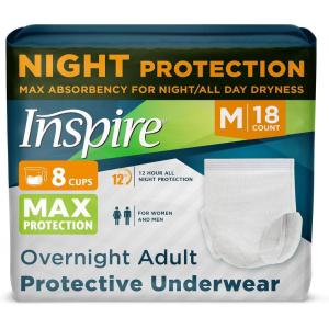 imageInspire Adult Diapers Women or Men  MAX Absorbency  Our Most Absorbent and Dry Incontinence Underwear for Women or Men  Leak Proof Diaper Overnight or Daytime for HeavyMedium 18 Count
