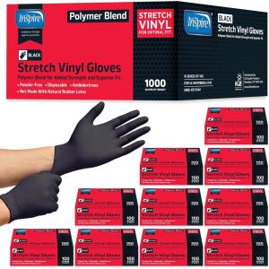 imageInspire Black Nitrile Gloves  THE ORIGINAL Quality Black Gloves Disposable Latex Free  45 CookingNitrilevinyl Blend