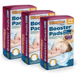 imageInspire Dimples Booster Pads Baby Diaper Doubler with Adhesive  1 Size Fits All Diapers  Boosts Diaper Absorbency  No More leaks 90 Count with Adhesive for Secure Fit