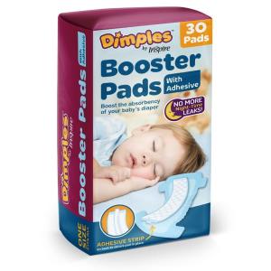 imageInspire Dimples Booster Pads Baby Diaper Doubler with Adhesive  Boosts Diaper Absorbency  No More leaks 30 Count with Adhesive for Secure Fit 30 Count