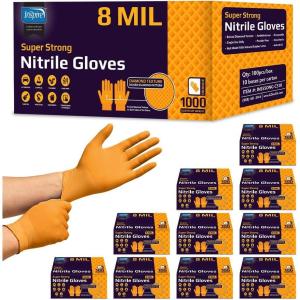 imageInspire HEAVY DUTY ORIGINAL Stretch Nitrile Black Gloves Disposable Latex Free  Food Mechanic 6mil Black or 8 Mil Orange8mil Orange