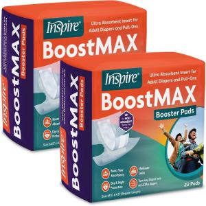 imageInspire Incontinence Booster Pads Super Absorbent Absorbs Over 5 Cups  Liner Women and Men  Inserts for Adult Diapers Overnight 88 CountRegular 145 x 43  44 Count