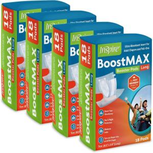 imageInspire Incontinence Booster Pads Super Absorbent Extra Long  Pad Liner Women and Men  Inserts for Adult Diapers 5 Cups Absorbency 36 Count Money Back Leak Free GuaranteeLong 185 x 39  72 Count
