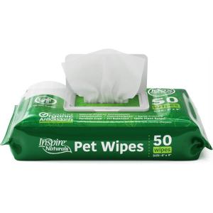 imageInspire Naturals Pet Wipes for Dogs and Cats 100 Natural Plant Based with Organic Antioxidants Dog Wipe Cleaning Deodorizing  Cat Wipes  Puppy Wipes  Dog Wipes for Paws and Butt 50ct  1 Pack50ct  1 pack