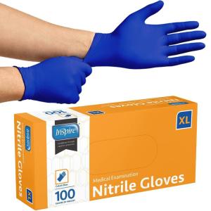 imageInspire Nitrile Gloves Medical Examination  45 Grade The Original Quality Stretch Cobalt Blue  Disposable Latex Free DoctorsEMT Food Service Cleaning Janitorial Household Hospitals and MoreXLarge