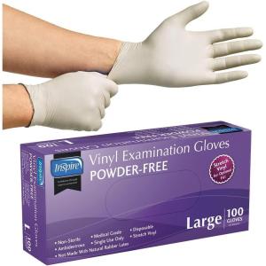 imageInspire Stretch Vinyl Exam Gloves  THE ORIGINAL Quality Disposable Latex Free Medical Glove Cleaning Cooking Food Service Labs Healthcare and Household Small 1000 CountLarge
