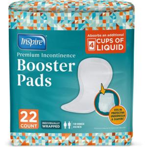 imageInspire Ultra Absorbency Incontinence Booster Pads  Absorbs Over 4 Cups  for Women or Men Adhesive Strip Use in Incontinence Underwear and Diapers LeakFree 66 Count22 Count